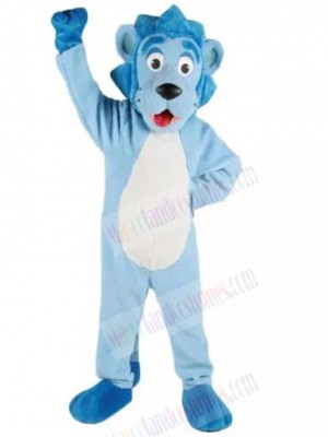 Lovable Blue Lion Mascot Costume Animal