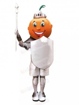 Orange Cartoon Knight Mascot Costume	
