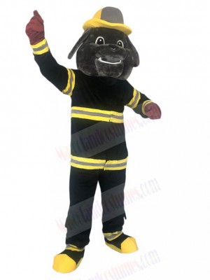 Mighty Black Fire Bulldog Mascot Costume Animal