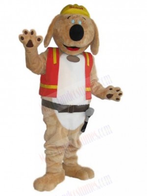 Construction Worker Scout Dog Mascot Costume in Work Cloth Animal