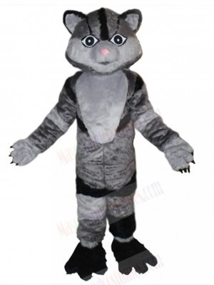 Dark Grey Cat Mascot Costume with Big Eyes Animal