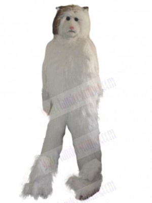 Long-haired White Persian Cat Mascot Costume Animal
