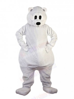 Confused White Polar Bear Mascot Costume Animal