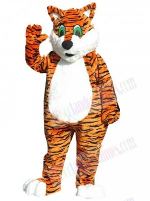 Kind Tiger Mascot Costume Animal with Black Stripes