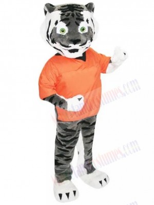 Grey Sport Tiger Mascot Costume Animal