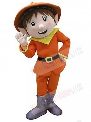 Orange Leprechaun Elf Mascot Costume Cartoon