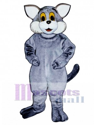 Cute Gray Cat Mascot Costume