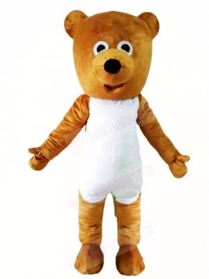 White Belly Brown Teddy Bear Mascot Costumes Animal