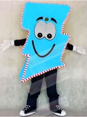 Neon Blue Lightning Bolt with Color Trim Mr. Electric Lightning Bolt Mascot Costumes