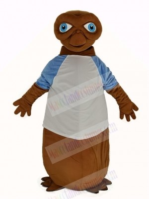 E.T. Alien with White T-shirt Mascot Costume