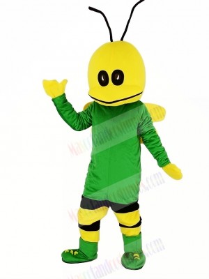 Green Bee Mascot Costume Cartoon
