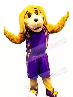 Sport Dog with Purple Suit Mascot Costumes Animal