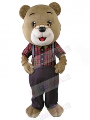 Gentleman Brown Bear Mascot Costume For Adults Mascot Heads