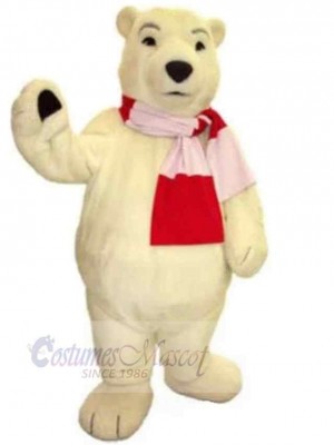 Bear in Patchwork Scarf Mascot Costume Animal