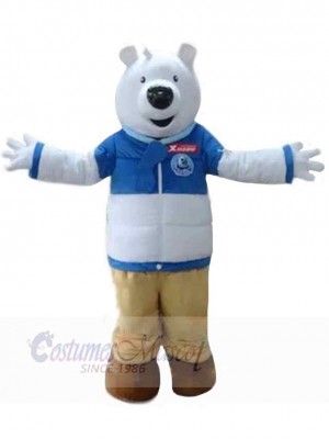 Bear Wearing Down Jacket Mascot Costume Animal