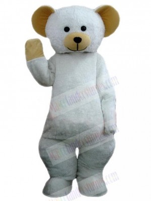 White Bear with Brown Ears Mascot Costume Animal