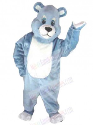 White Belly Blue Bear Mascot Costume Animal