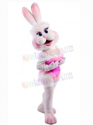 Pink Bunny Girl Mascot Costume Animal