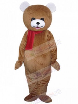 Red Scarf Bear Mascot Costume For Adults Mascot Heads