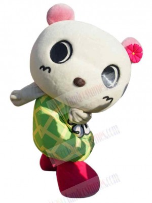 Bear with Pink Ears Mascot Costume Animal