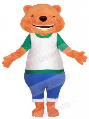 Happy Orange Bear Mascot Costume Animal