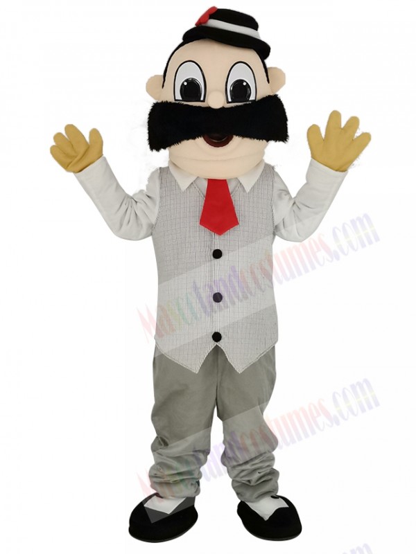 Barber in White Shirt Mascot Costume