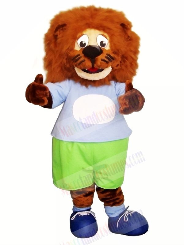 Blue clothes Lion Mascot Costumes Animal