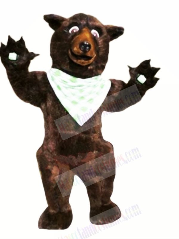 Brown Bear with White Silk Scarves Mascot Costumes Animal