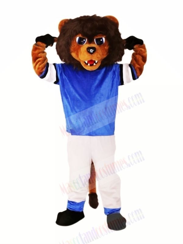 Brown Lion with Suit Mascot Costumes Animal