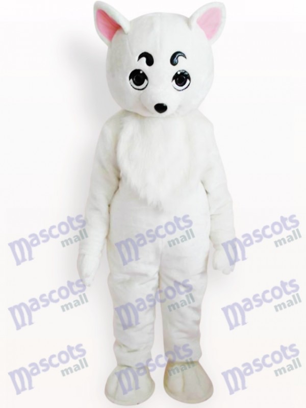 White Dog Animal Adult Mascot Costume