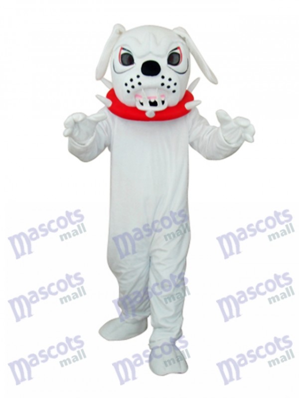 White Angry Dog Adult Mascot Costume