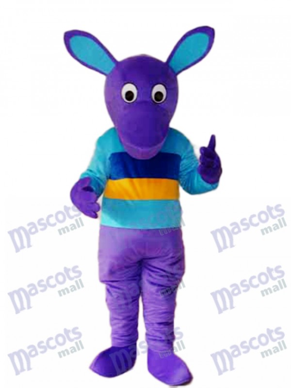 Purple Kangaroo Mascot Adult Costume