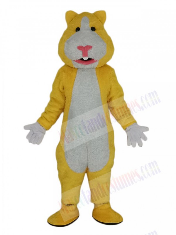 Yellow and White Hamster Mascot Costume