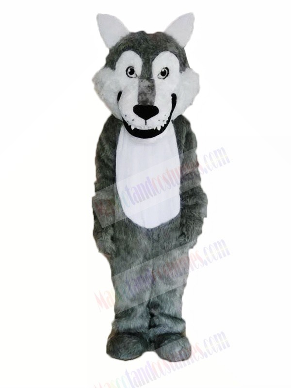 Cute Gray Wolf Mascot Costumes Cartoon