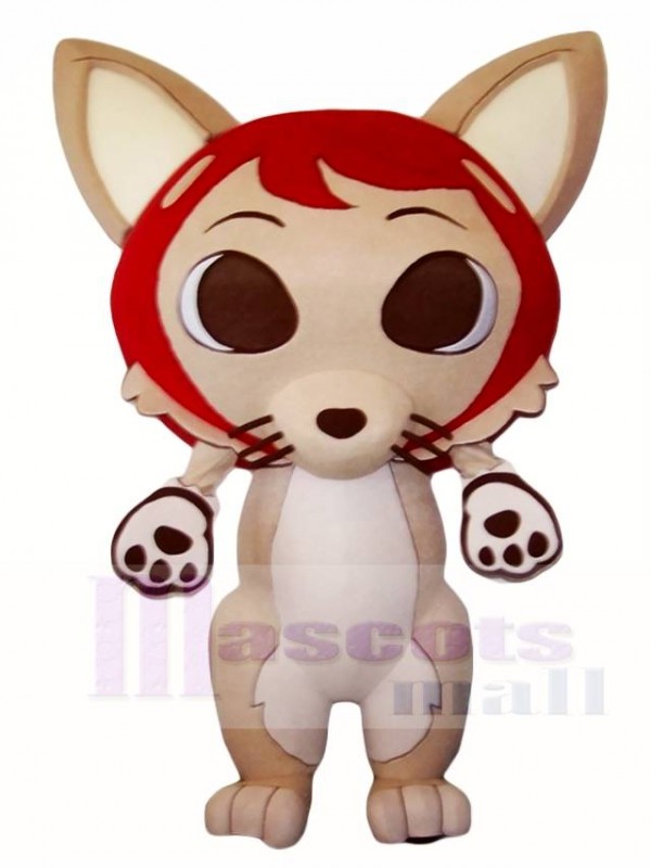 Corgi Dog Mascot Costumes with Red Hood Animal