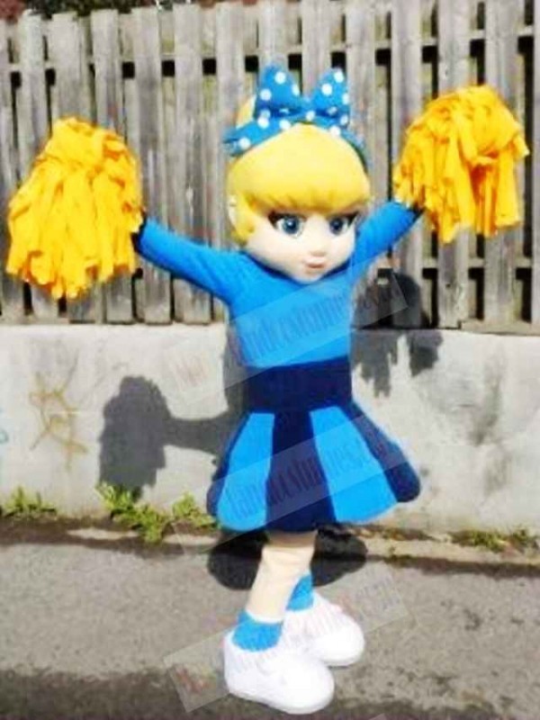 Blue Dress Cutie Cheer Leader Mascot Costumes People