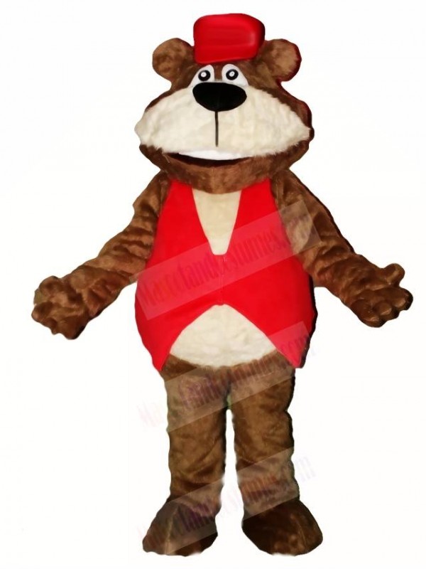 Brown Bear in Red Hat Mascot Costumes Animal
