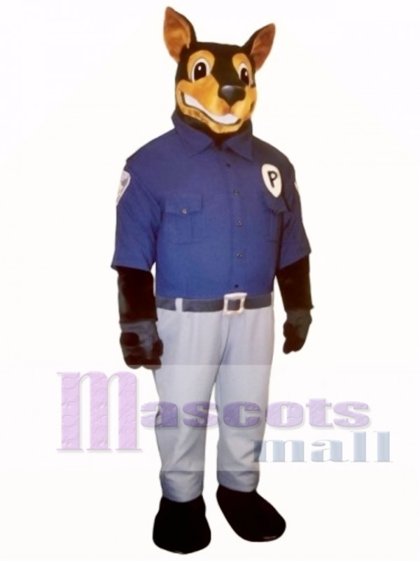 Cute Officer Doberman Dog Mascot Costume