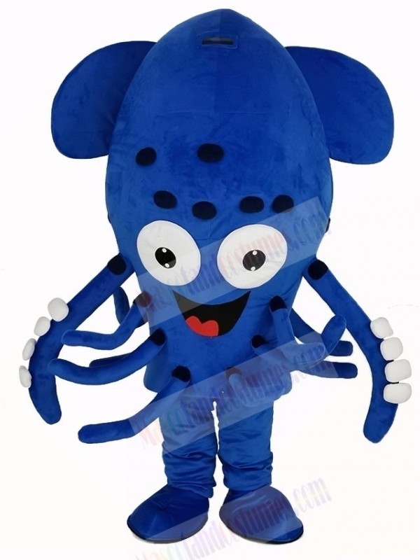 Blue Squid Fish Aquarium Mascot Costume