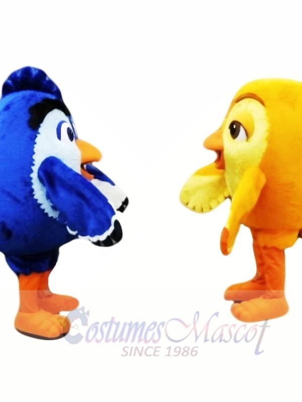 College Blue and Yellow Bird Mascot Costumes