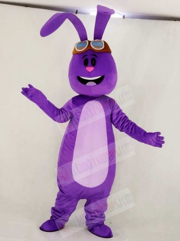 Purple Bunny Rabbit with Long Ears Mascot Costume School 	