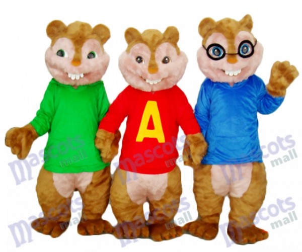 Alvin Simon and Theodore Chipmunk Mascot Adult Costume